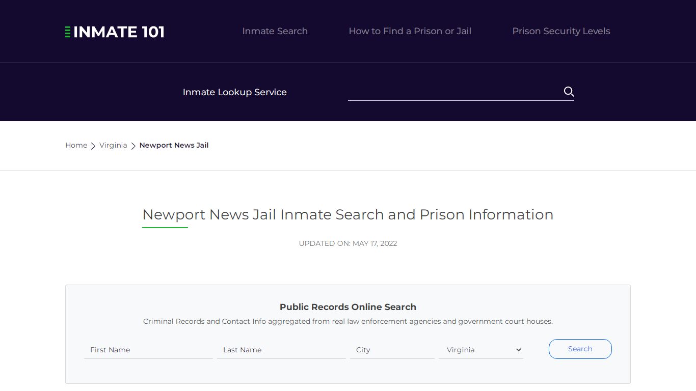 Newport News Jail Inmate Search, Visitation, Phone no ...