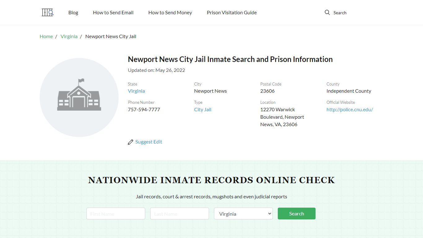 Newport News City Jail Inmate Search, Visitation, Phone no ...
